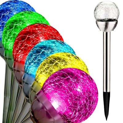 2. SOLAR LAMP GLASS BALL 7.5x34CM RGB
