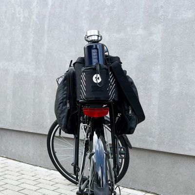 19. Wozinsky Bike Pannier Rack Bag with Shoulder Strap 9L (Rain Cover Included) Black (WBB22BK)