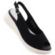 4. Women's black textile wedge sandals Vinceza 97303