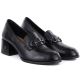 3. Women's leather lords shoes with heels, black, Vinceza 18116