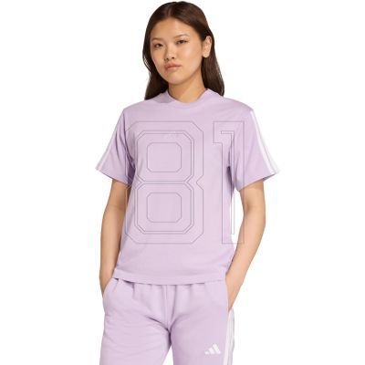 4. adidas Essentials 3-Stripes Cotton Women's T-Shirt Light Purple JV7362