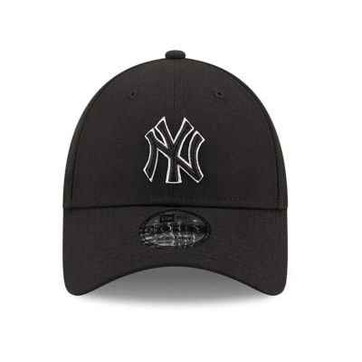2. New Era 9FORTY MLB NY New York Yankees Pop Outline Black Cap – 60184647