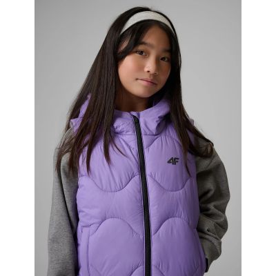 5. Girls' hooded vest 4F 4FJRSS26TVJAF355-51S