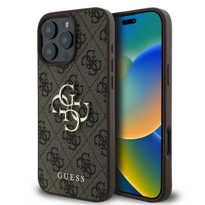 Guess 4G Big Logo Case for iPhone 16 Pro - Brown