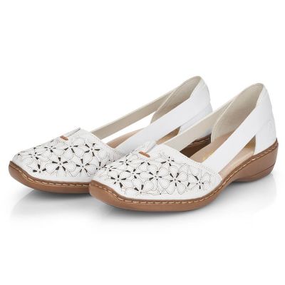 29. Rieker W RKR442B openwork leather shoes white