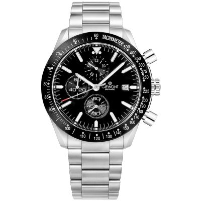 Men's Watch Giewont Chronograph Sapphire Silver Black GW8720-B2