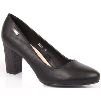 20. Sergio Leone W SK193A black block heel pumps 