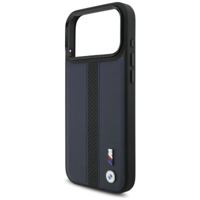 6. BMW M Perforated Stripe Logo MagSafe Case for iPhone 17 Pro Max - Navy Blue