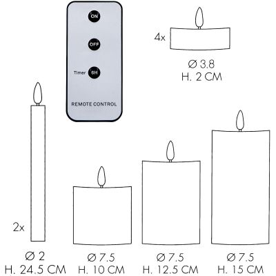 6. CANDLE SET 9 PCS