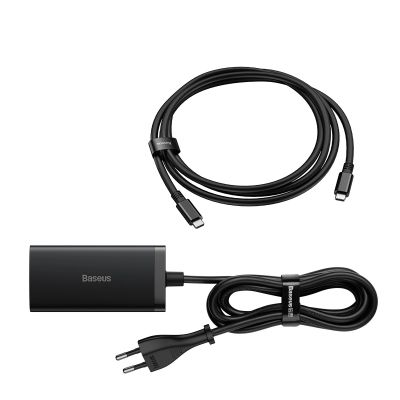 6. Baseus fast charger GaN5 Pro HUB HDMI 2 x USB-C / USB-A / HDMI 4K 30Hz 1.5m black + USB-C cable - USB-C 100W 40Gb/s (USB4) 1m (CCGP110201)