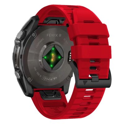 2. Tech-Protect Silicone Line Strap for Garmin Fenix 5X / 5X Plus / 6X / 6X Pro / 7X / 8 (51 mm) - Red