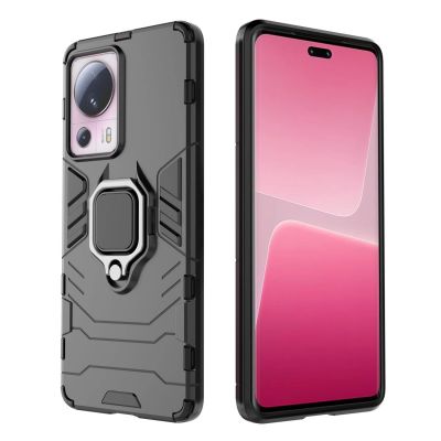 12. Ring Armor case for Xiaomi 13 Lite armored cover magnetic holder ring black