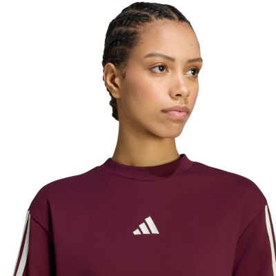 4. adidas Essentials 3-Stripes Boyfriend Women’s T-Shirt Burgundy KX0793