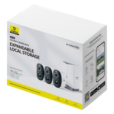 3. Baseus Security N1 2K Outdoor Camera Set 3x Camera + Base Station - White