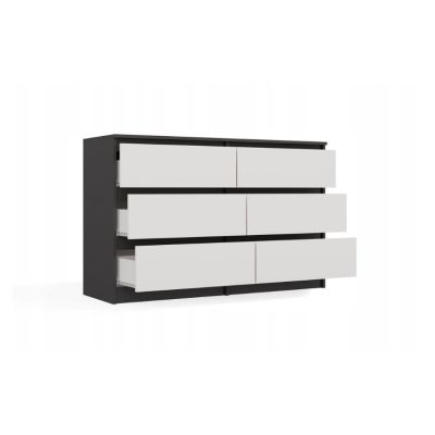 6. M6 MALWA CHEST OF DRAWERS 120CM ANT/WHITE SET