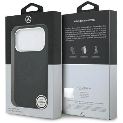 8. Mercedes Silicone Vintage Logo MagSafe Case for iPhone 17 Pro - Black