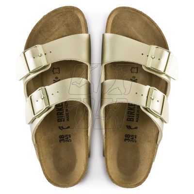 4. Birkenstock Arizona Birko-Flor Gold Women's Slides Regular Wide (1016110)