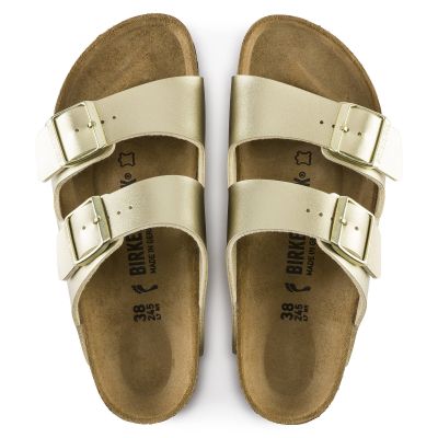 4. Birkenstock Arizona Birko-Flor Gold women's flip-flops regular wide (1016110)