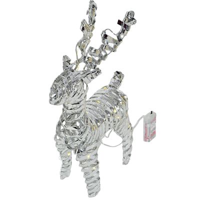 8. REINDEER DECORATION 34 CM 20 LED SILVER