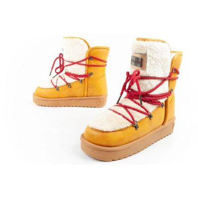 17. D.Franklin women's winter snow boots, fashionable fur lining, mustard color