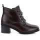7. Women's leather ankle boots with laces, chocolate, Vinceza EN27-133107