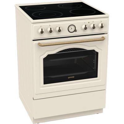 2. GORENJE GECS6B70CLI Retro electric cooker 60 cm | ExtraSteam | AirFry | FrozenBake | cream