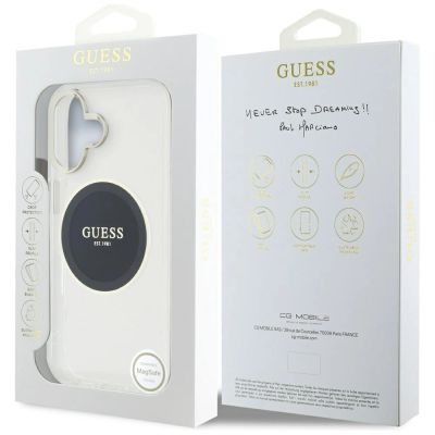 8. Guess IML Metal Colored Circle Classic Logo MagSafe case for iPhone 16 - black