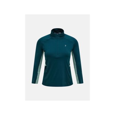 Women's PEAK PERFORMANCE W Core Half Zip Baselayer T-shirt, green