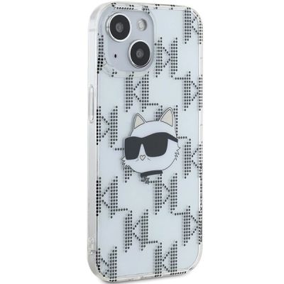 4. Karl Lagerfeld IML Choupette Head & Monogram case for iPhone 15 / 14 / 13 - transparent