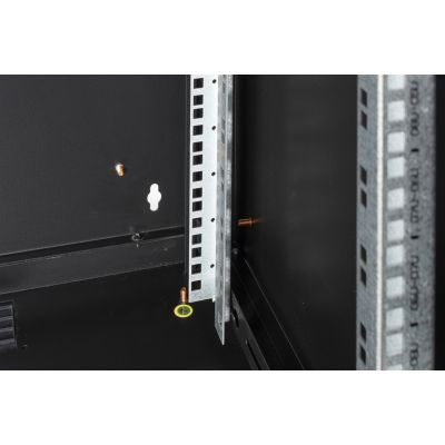 7. Digitus Unique 19" 12U 600x600 wall-mounted network cabinet, glass door, black, undivided, assembled, 100kg