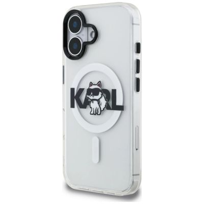 2. Karl Lagerfeld IML Choupette Sketch Logo MagSafe iPhone 16 Case - Clear