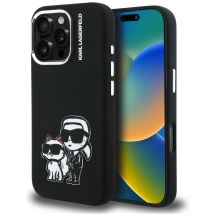 Karl Lagerfeld Silicone Karl&Choupette Sketch MagSafe Case for iPhone 16 Pro Max - Black
