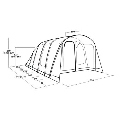 2. Outwell Denver 5 5-person Green Tunnel Tent