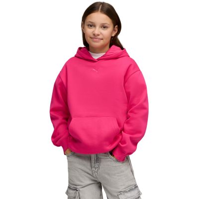 Puma ESS Centered Cat Logo Relaxed Hoodie for Kids Fuchsia 692973 59