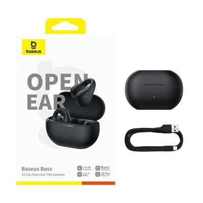 8. Baseus 15 Clip Open-Ear Air Headphones Black