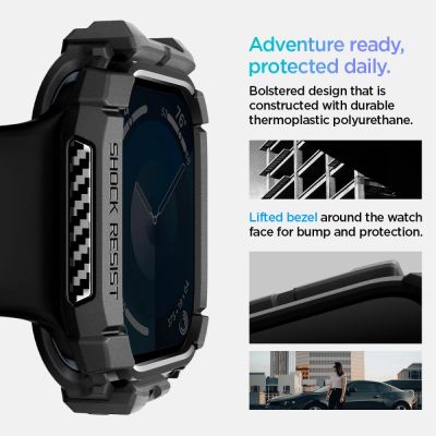 11. Spigen Rugged Armor Case for Apple Watch 10 (42mm) - Black