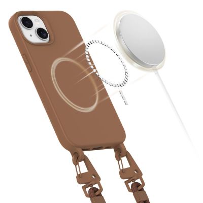 3. Tech-Protect MagNecklace MagSafe iPhone 15 Case - Brown