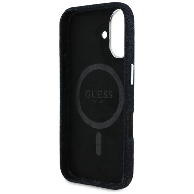 7. Guess Denim Triangle Logo MagSafe case for iPhone 16 - black