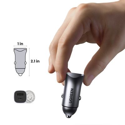 13. Ugreen CD130 USB-A / USB-C 30W Car Charger - Gray