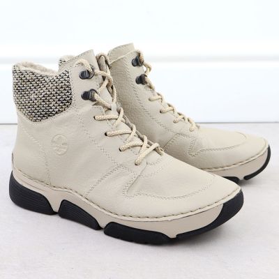 3. Comfortable Beige Women’s Ankle Boots Rieker 45955-60