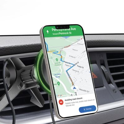 6. Smartphone holder with wireless charger SBS TESUPMAGWIR15W for air vent, compatible with MagSafe - black
