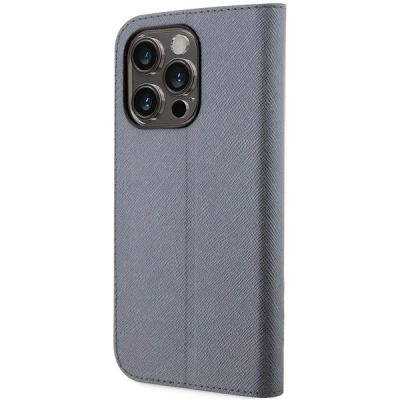 2. Karl Lagerfeld KLBKP14XSANKCPG iPhone 14 Pro Max 6.7" bookcase silver/silver Saffiano Karl & Choupette