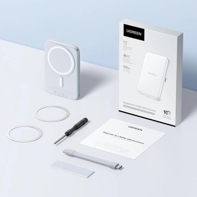 3. Ugreen M.2 NVMe SSD Magnetic Case - White