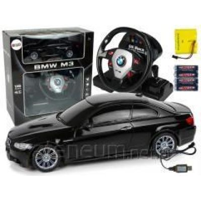 Remote Control Car BMW M3 Black Remote Control Steering Wheel 1:18 Sound Lights