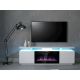4. EVA TV cabinet with electric fireplace 180x40x52 white/white gloss