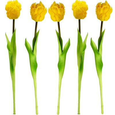 15. YELLOW TULIP 38CM LIFE-LIKE SPRING DECORATION