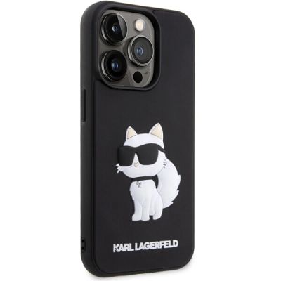 4. Karl Lagerfeld KLHCP14L3DRKHNK iPhone 14 Pro 6.1" black/black hardcase Rubber Choupette 3D