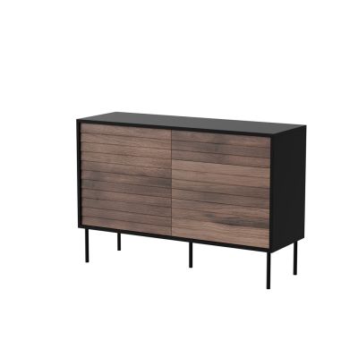 Chest of drawers 1D3S CORTINA 120x40x81 black/walnut