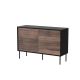 Chest of drawers 1D3S CORTINA 120x40x81 black/walnut