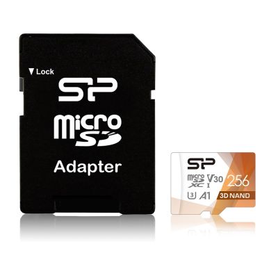2. Silicon Power microSDXC Superior Pro 256GB V30 UHS-1 U3 A1 Memory Card + microSD-SD ADAPTER (SP256GBSTXDU3V20AB)